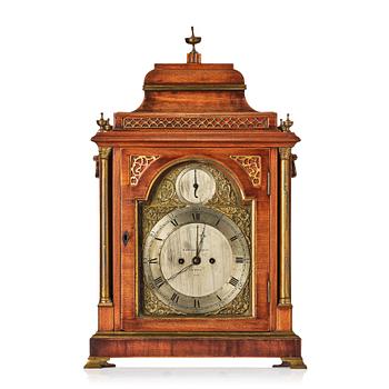 117. A George III mahogany and brass-mounted bracket clock marked Eardley Norton (active 1762-1794).