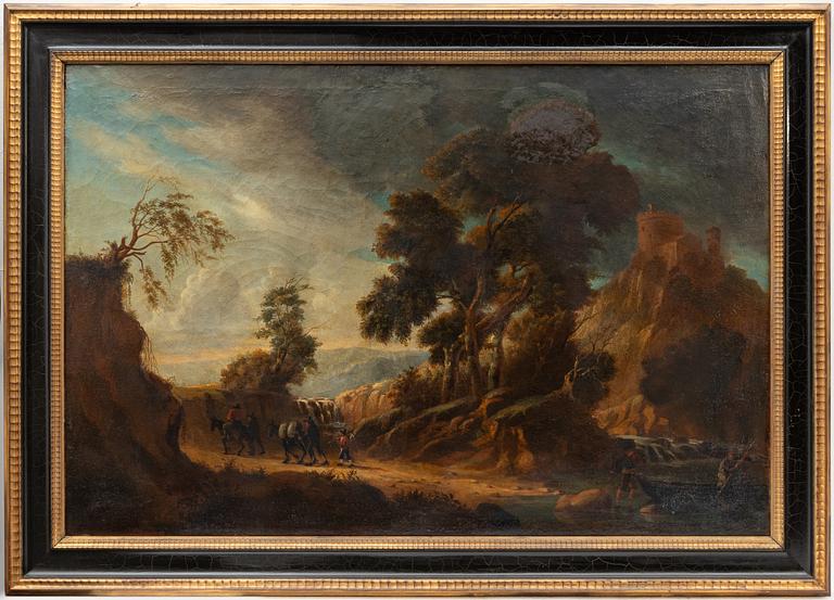 Jan Wynants (Wijnants), his art, Landscape with figures, 18th century.