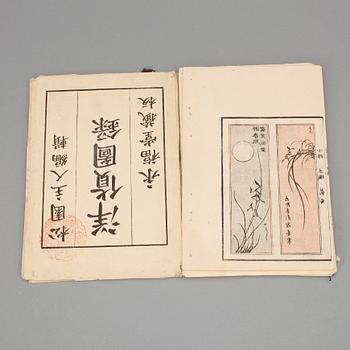 MANGABÖCKER (2), Japan, illustrerade med träsnitt, sent 1800-tal.