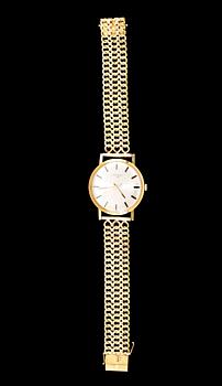 ARMBANDSUR, 18 k guld, Longines, 1970. Total vikt med armband 51 g.