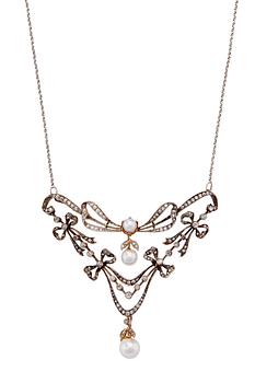 66. DIAMANT- OCH PÄRLHALSBAND.