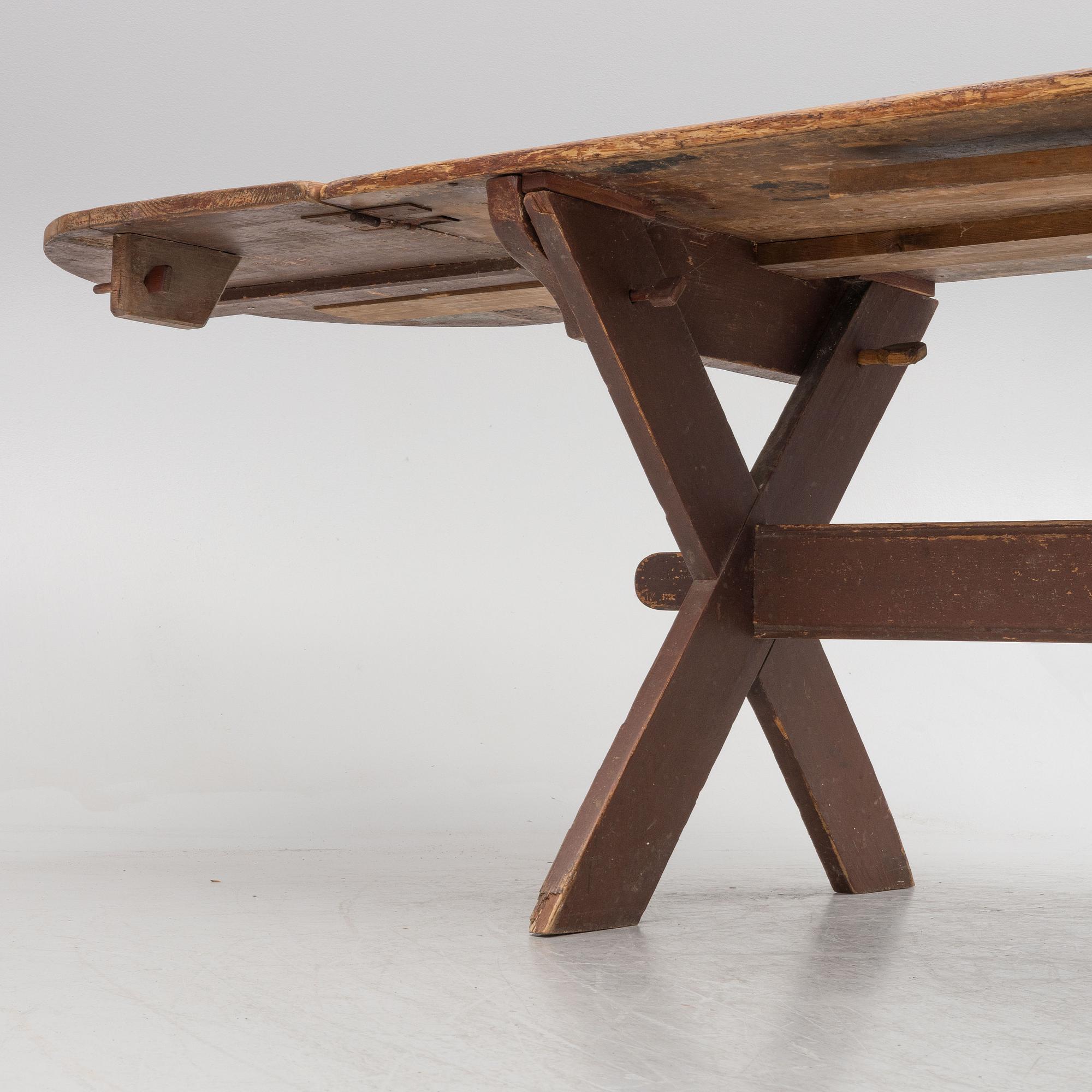 A Swedish Trestle Table, circa 1900.