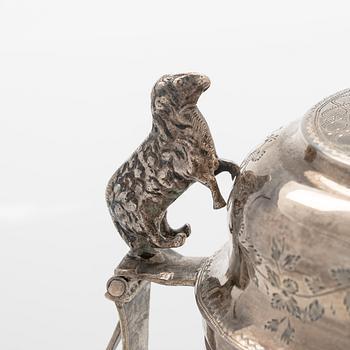 An early 19th-century glass and silver tankard, Copenhagen, Denmark 1809.