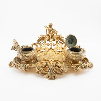 Inkstand in the Louis XV style, late 19th century.