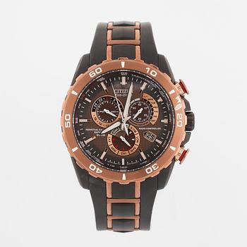 CITIZEN, Eco-Drive, Perpetual Calendar, "Tachymeter", Limited Edition  1533/2500, wristwatch, chronograph, 45 mm.