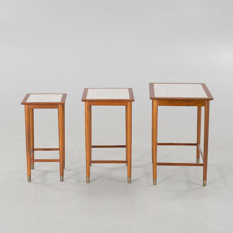 A mid 20th century 3-piece nesting table set.