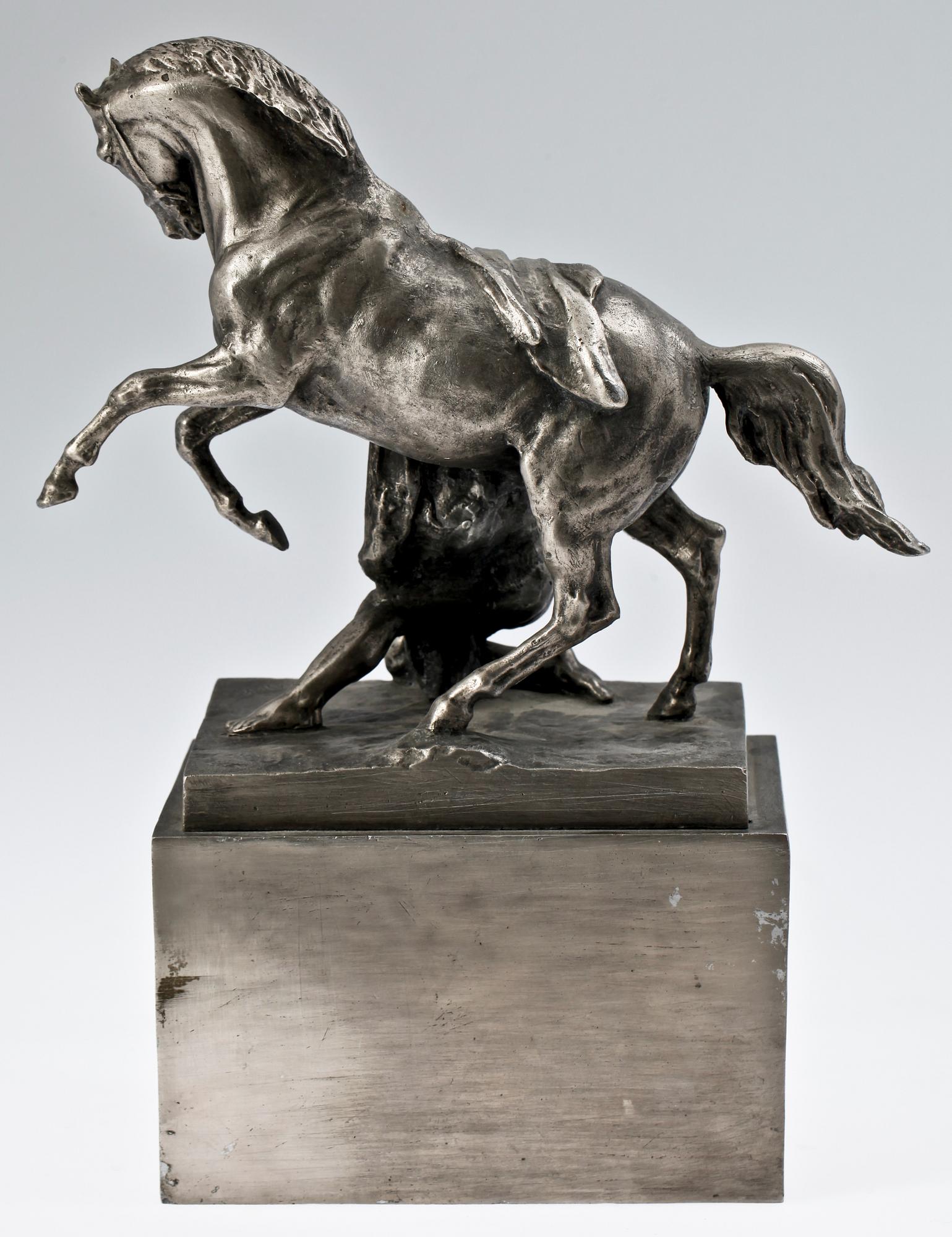 SKULPTUR, vitmetall, Sovjetunionen, dat 1961.