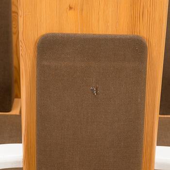 EERO AARNIO, PÖYTÄ JA TUOLEJA, 9 kpl, "Viking", Pan Puu, 1980-luvun alku.