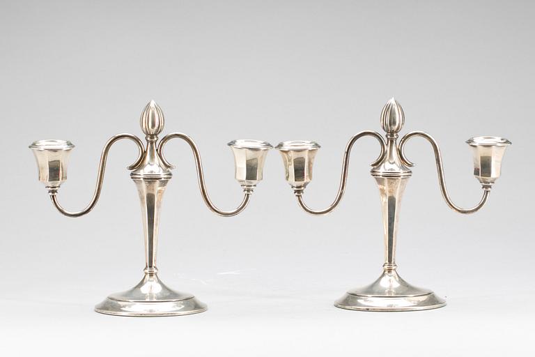 KANDELABRAR, ett par, silver, 1926.