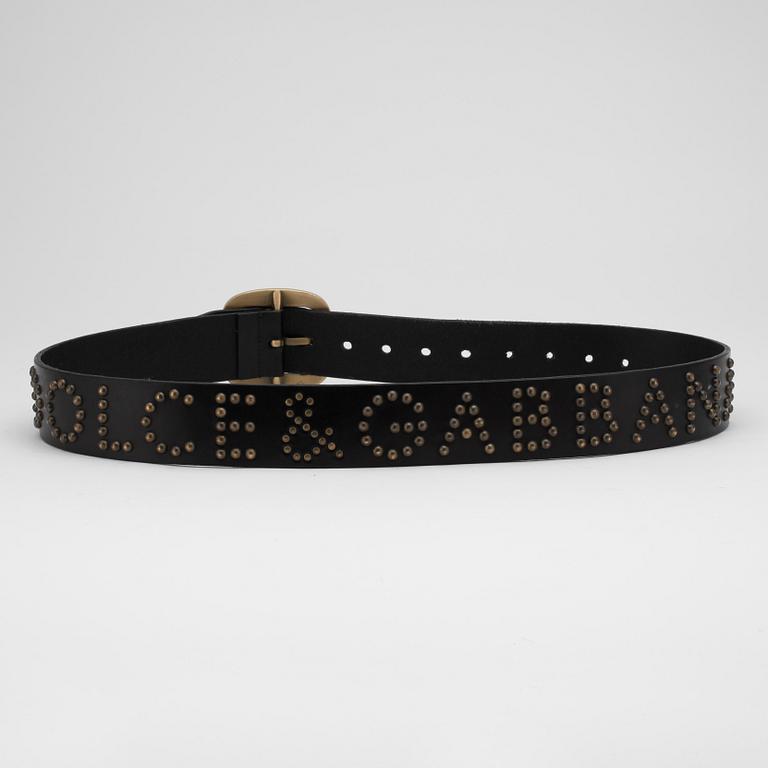 DOLCE & GABBANA, a brown leather belt.