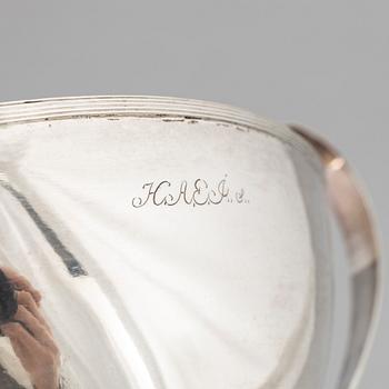 Two Swedish Silver Empire Sugar Bowls, mark of Nils Limnelius,  Stockholm 1811.