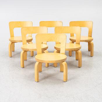 Alvar Aalto, children's chairs, 6 pcs, Artek, Finland.
