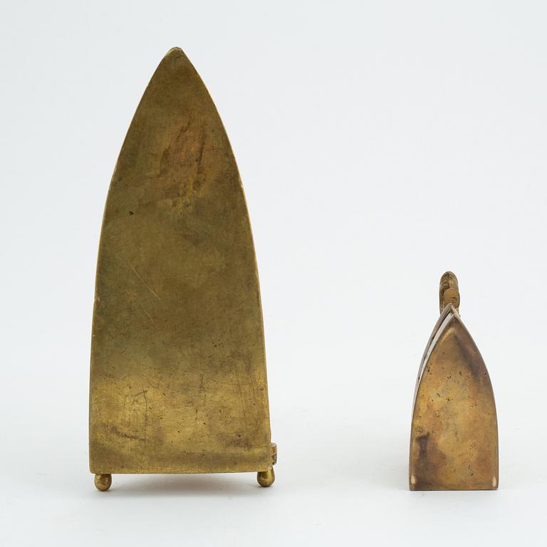Two brass iron, early 19th century.