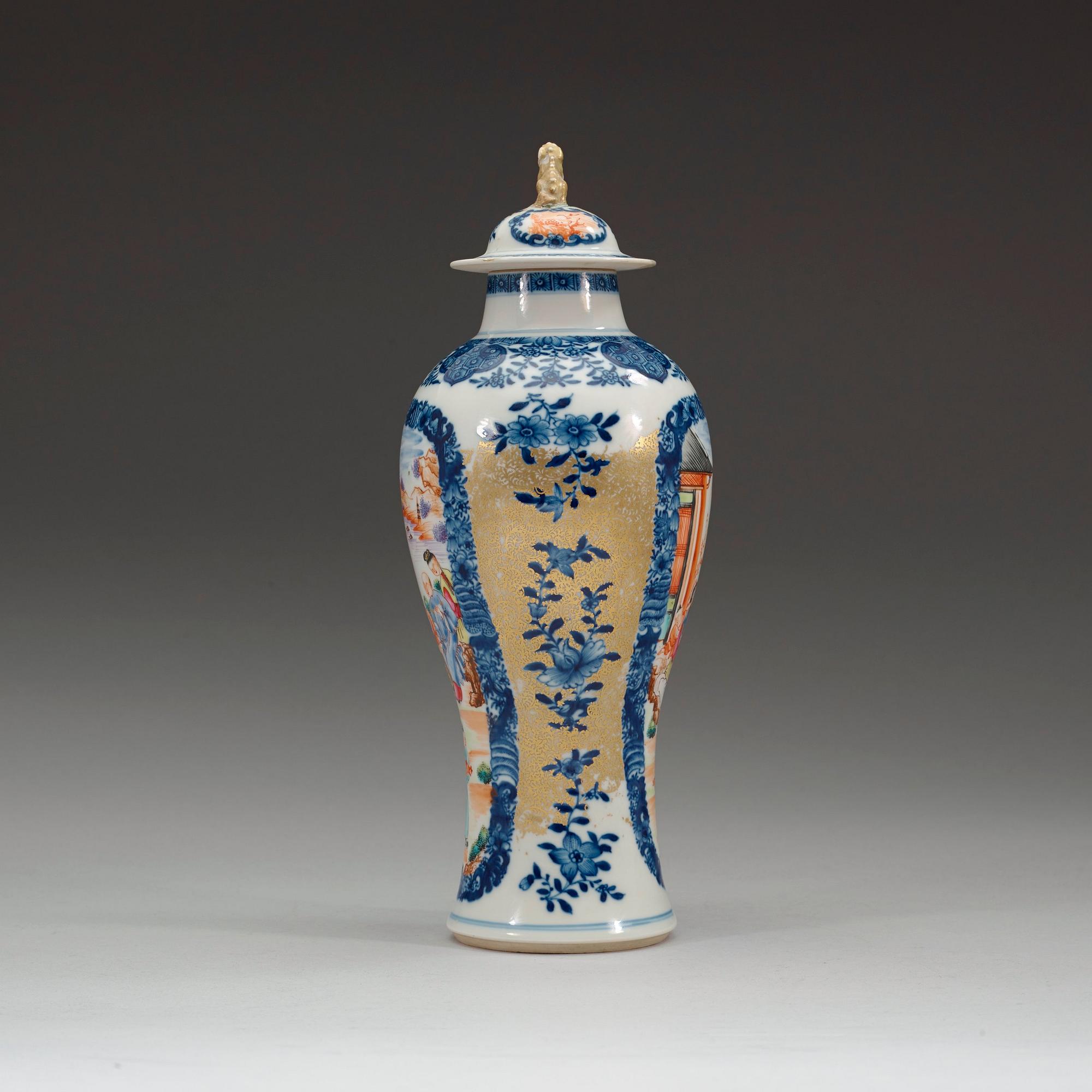 VAS med LOCK, kompaniporslin, Qingdynastin, Jiaqing (1796-1820).