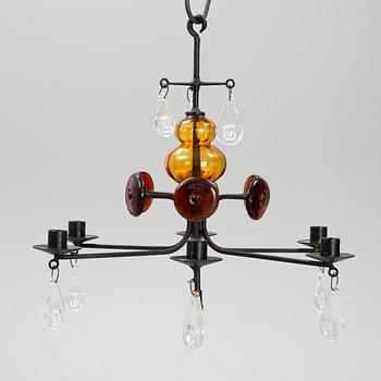 Erik Höglund, a forged iron chandelier, Boda smide, second half of the 20th century.