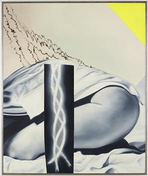 Christine Keefe, akryl på duk, signerad och daterad -89 a tergo.