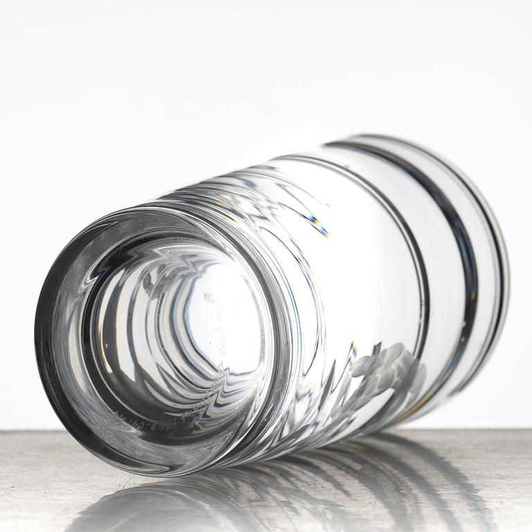 Vicke Lindstrand, an engraved "Pearl fisher" glass vase, Orrefors, Sweden 1956.