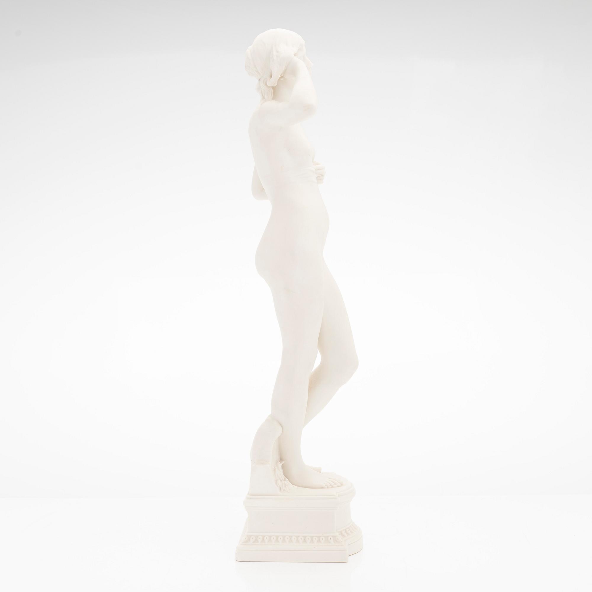 Per Hasselberg, efter, skulptur, "Snöklockan", Gustavsberg 1904.