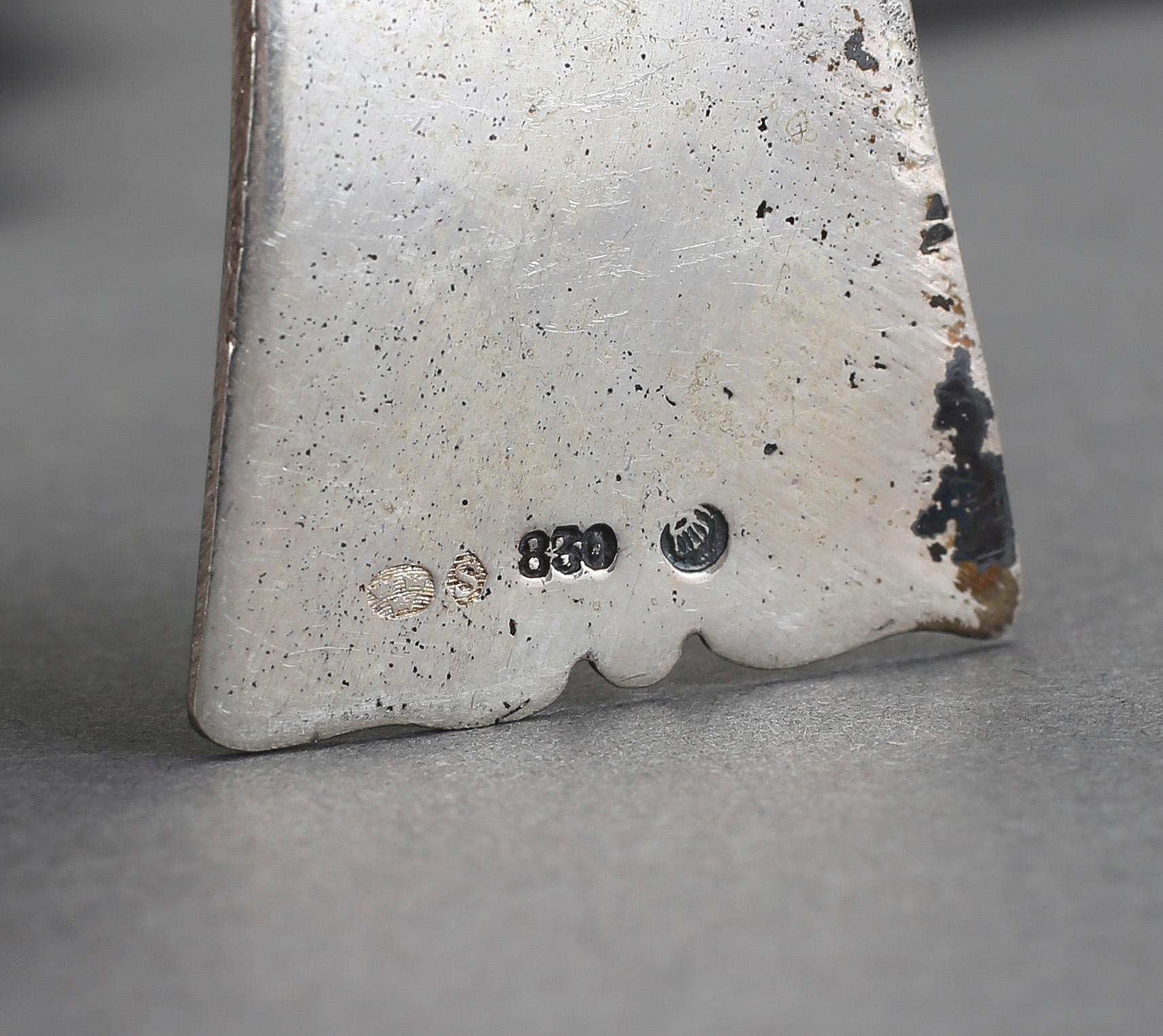 PARTI SILVER, 8 delar, bla Sverige, omkring 1900. Ca 510 gram.