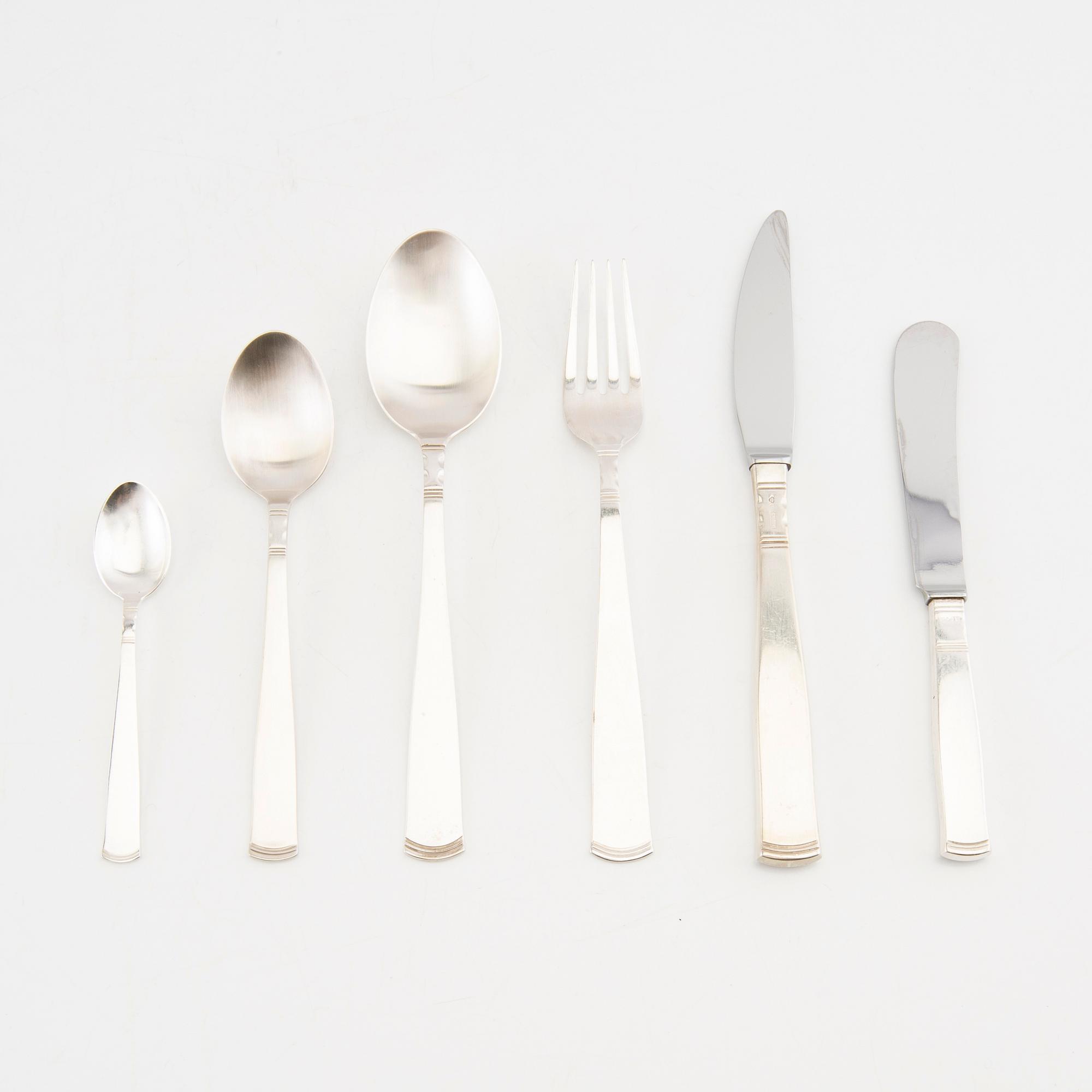 Jacob Ängman, bestick ca 68 dlr "Rosenholm GAB  Stockholm 1970-tal.