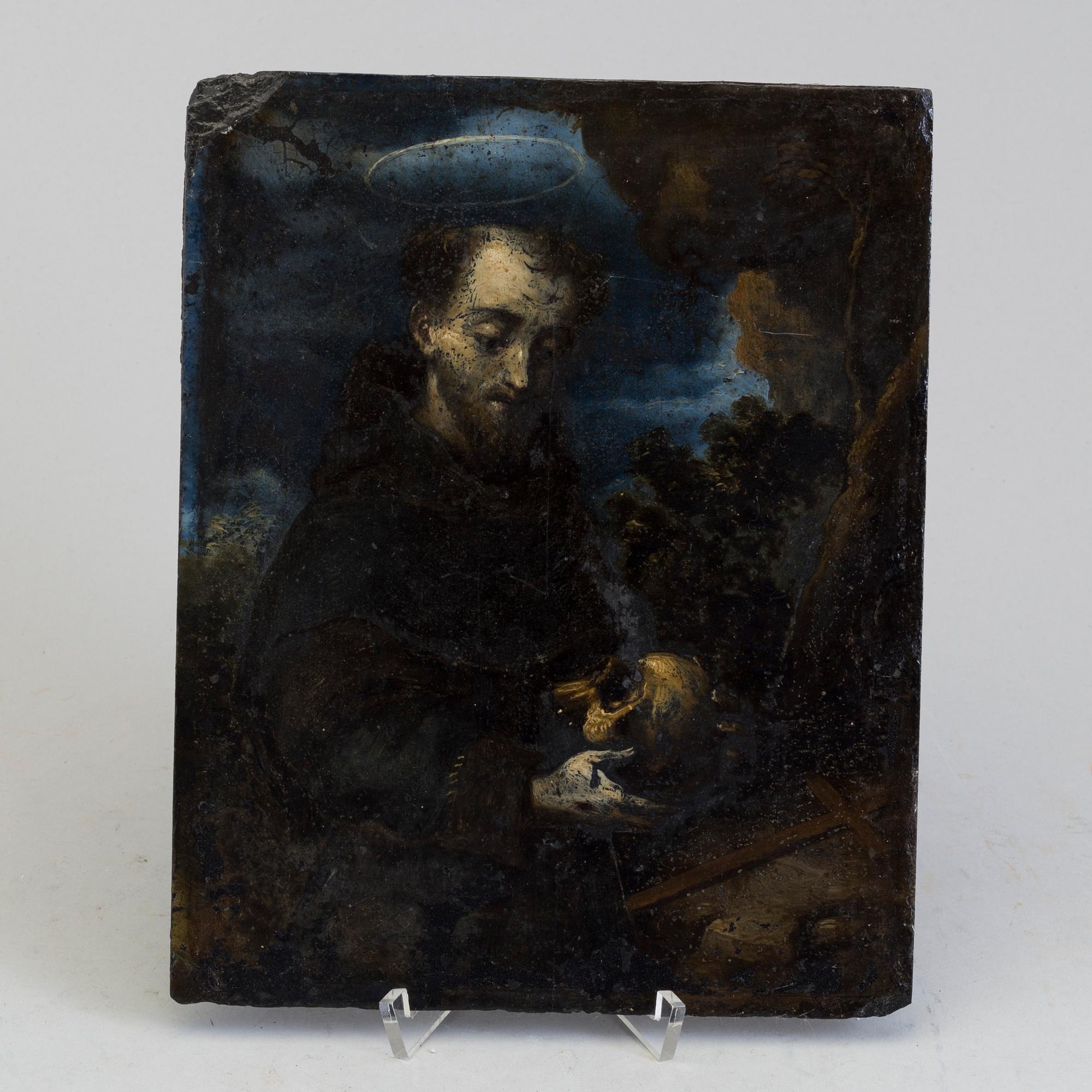 ITALIENSK KONSTNÄR, 1600-TAL, Florens. Olja på skiffer.