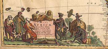 Frederik de Wit, map Africa, hand coloured copper engraving, Amsterdam c 1690.
