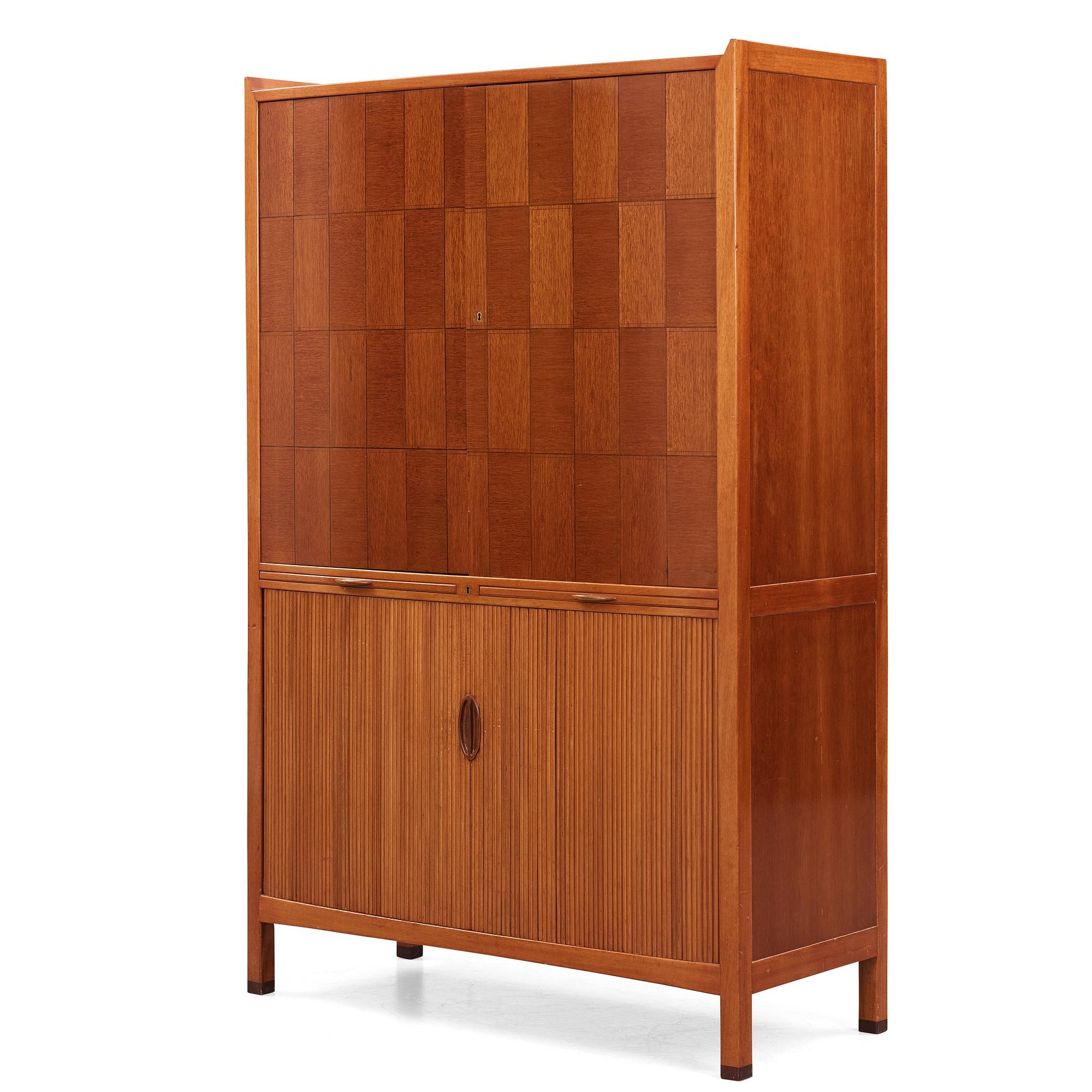 David Rosén, a mahogany and teak cabinet, for Stockholm's Association of Crafts, signed and dated 1959.