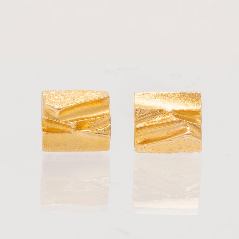 A pair of 18K gold  "Saajo" earrings by Björn Weckström for Lapponia.