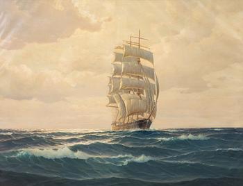Martin Franz Glüsing, Full-rigged ship with fore wind.