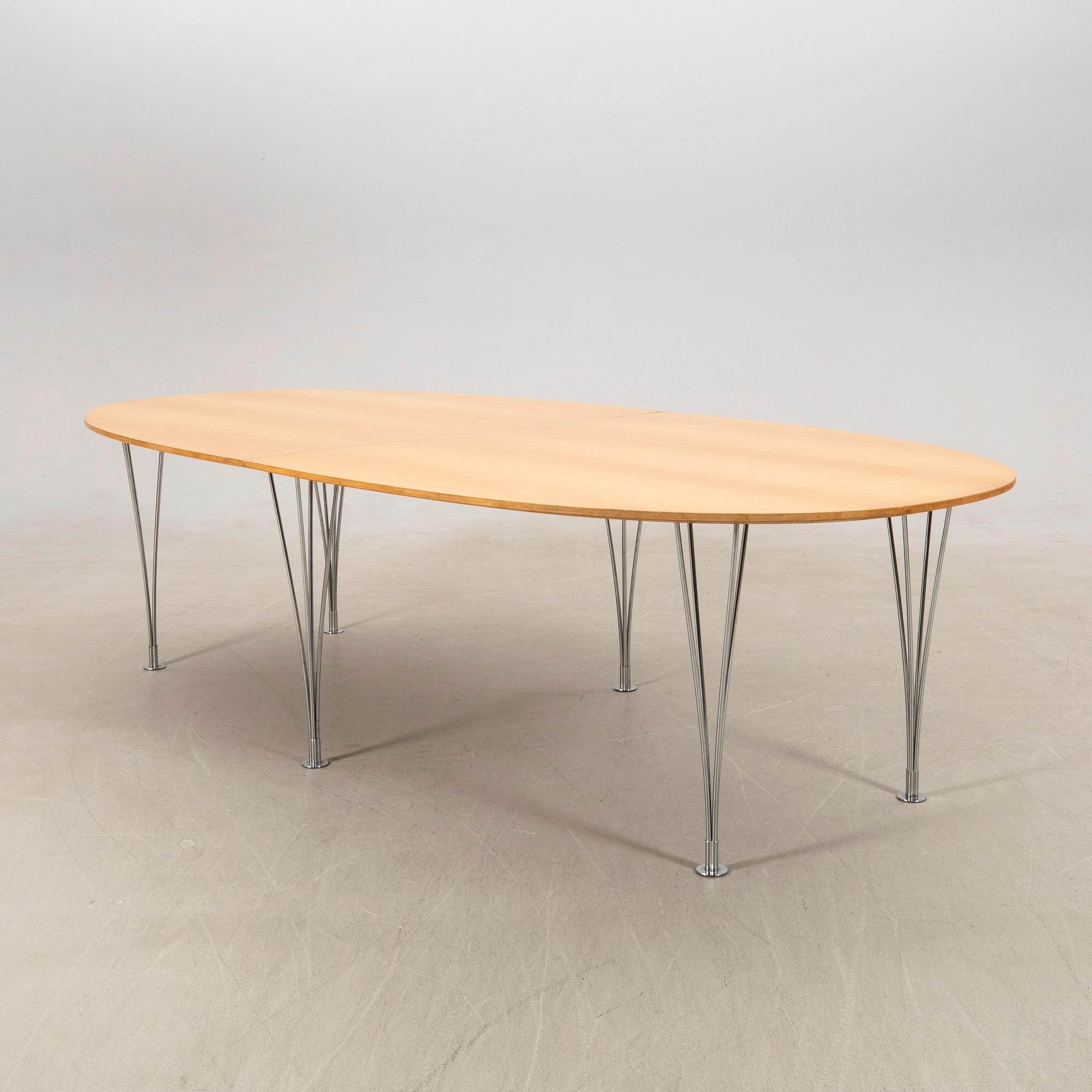 Piet Hein/Bruno Mathsson bord "Superelips" för Fritz Hansen sent 1900-tal.