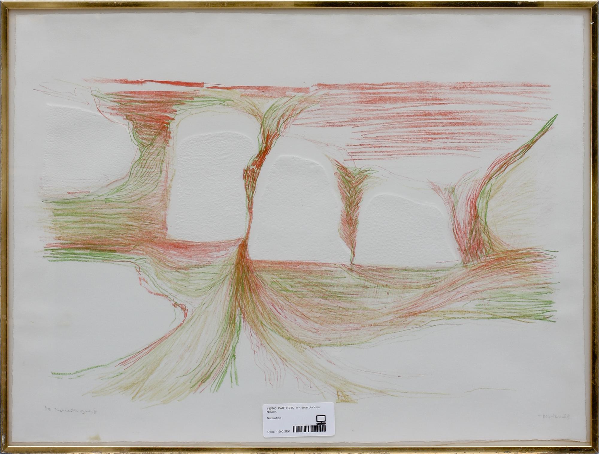 PARTI GRAFIK, 4 delar, bl a Vera Nilsson.