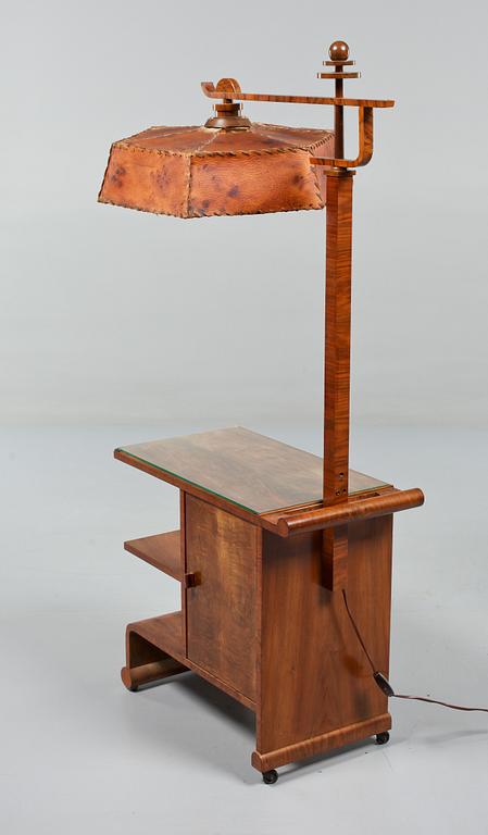 SIDOBORD med LAMPA, art déco, 1930/40-tal.