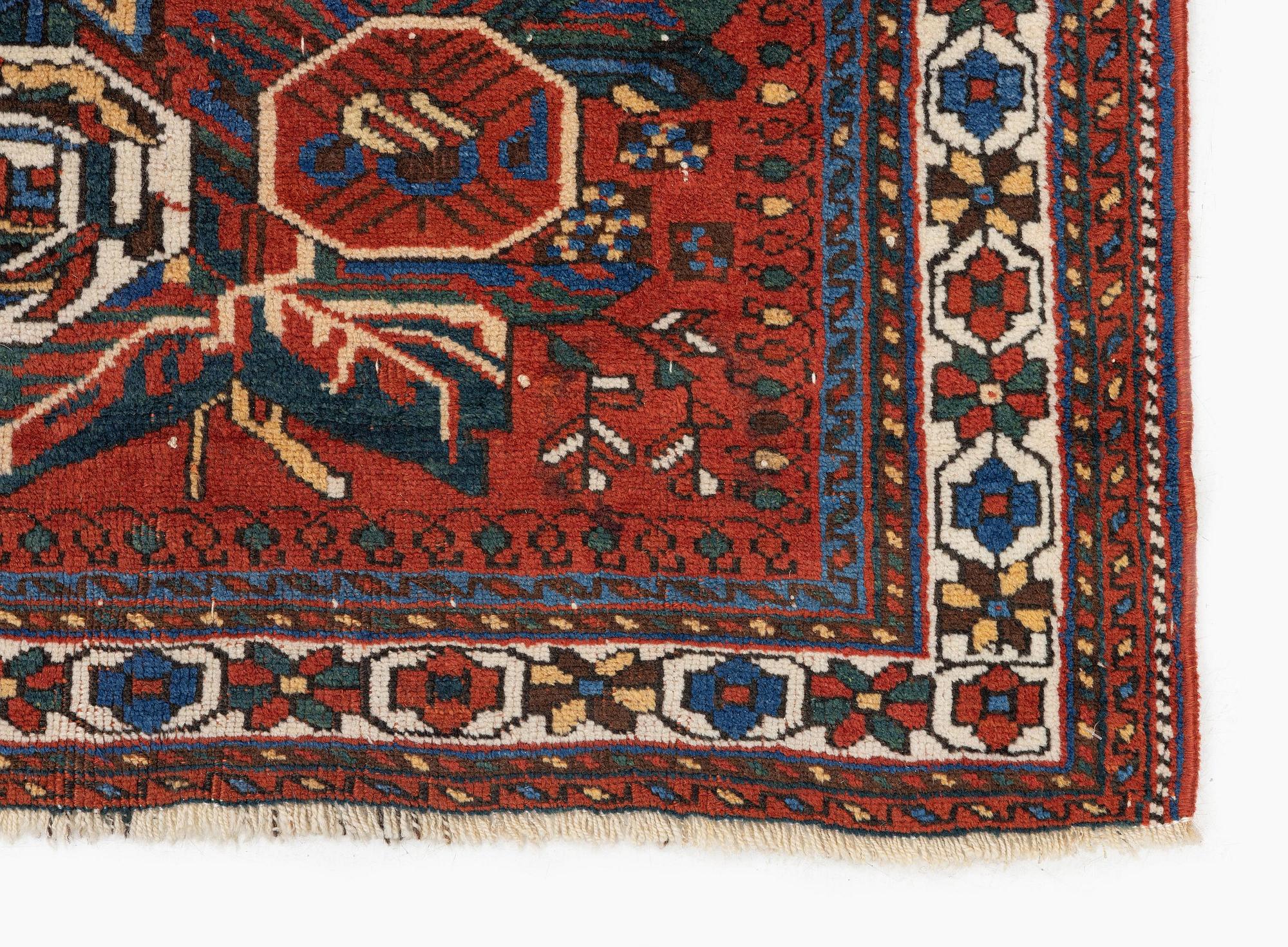 An antique Afshar rug, southeastern Iran, c. 153 x 135 cm.