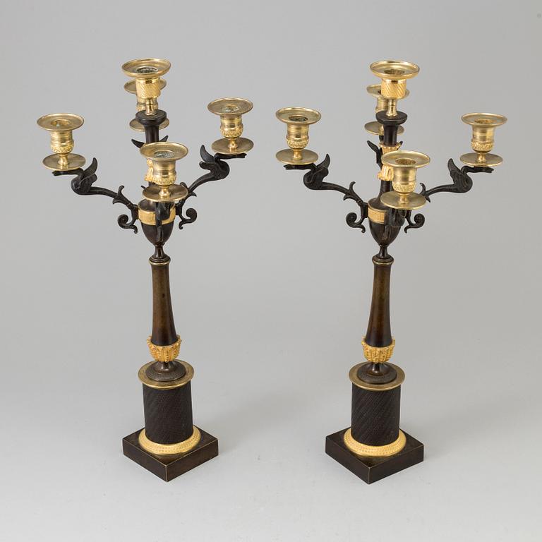 A PAIR OF CANDELABRA, empire-style, ca 1900.