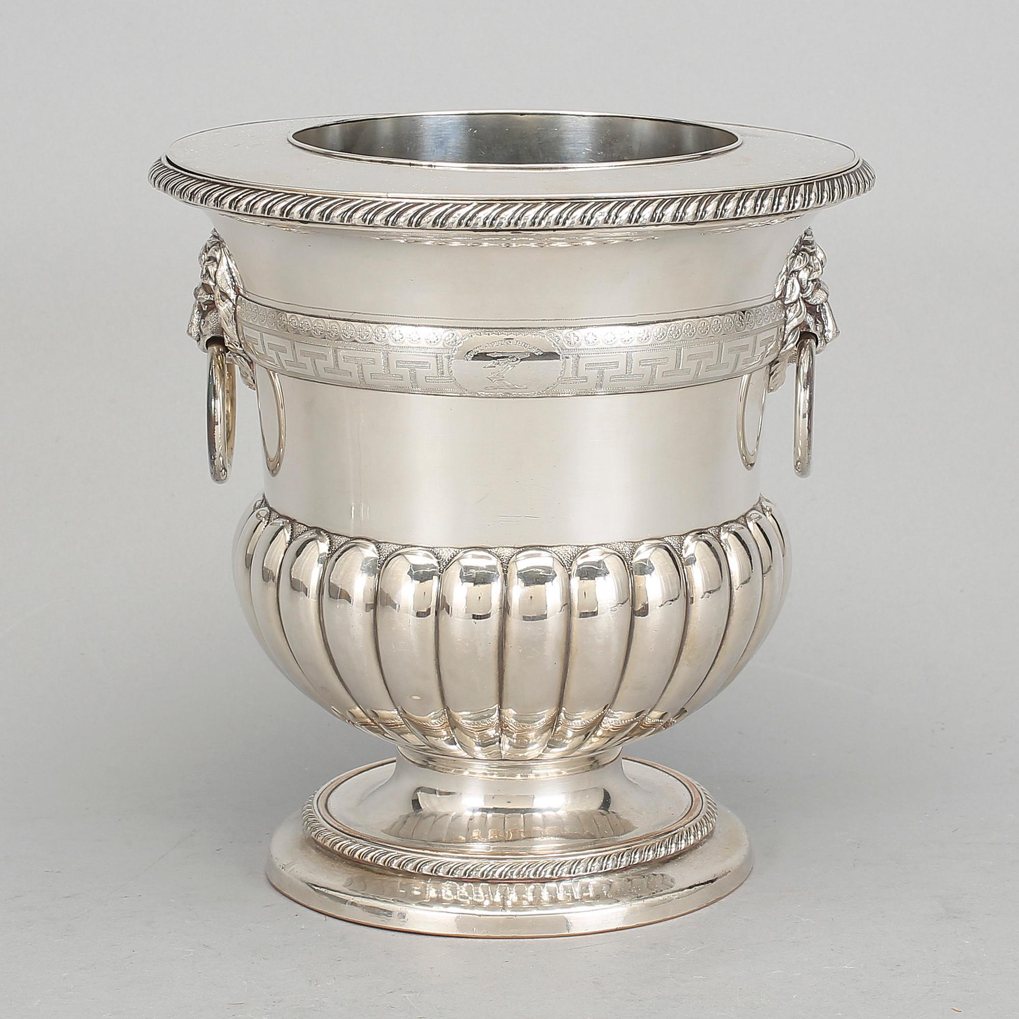 CHAMPAGNEKYLARE, nysilver. Sannolikt England, 1900-tal.