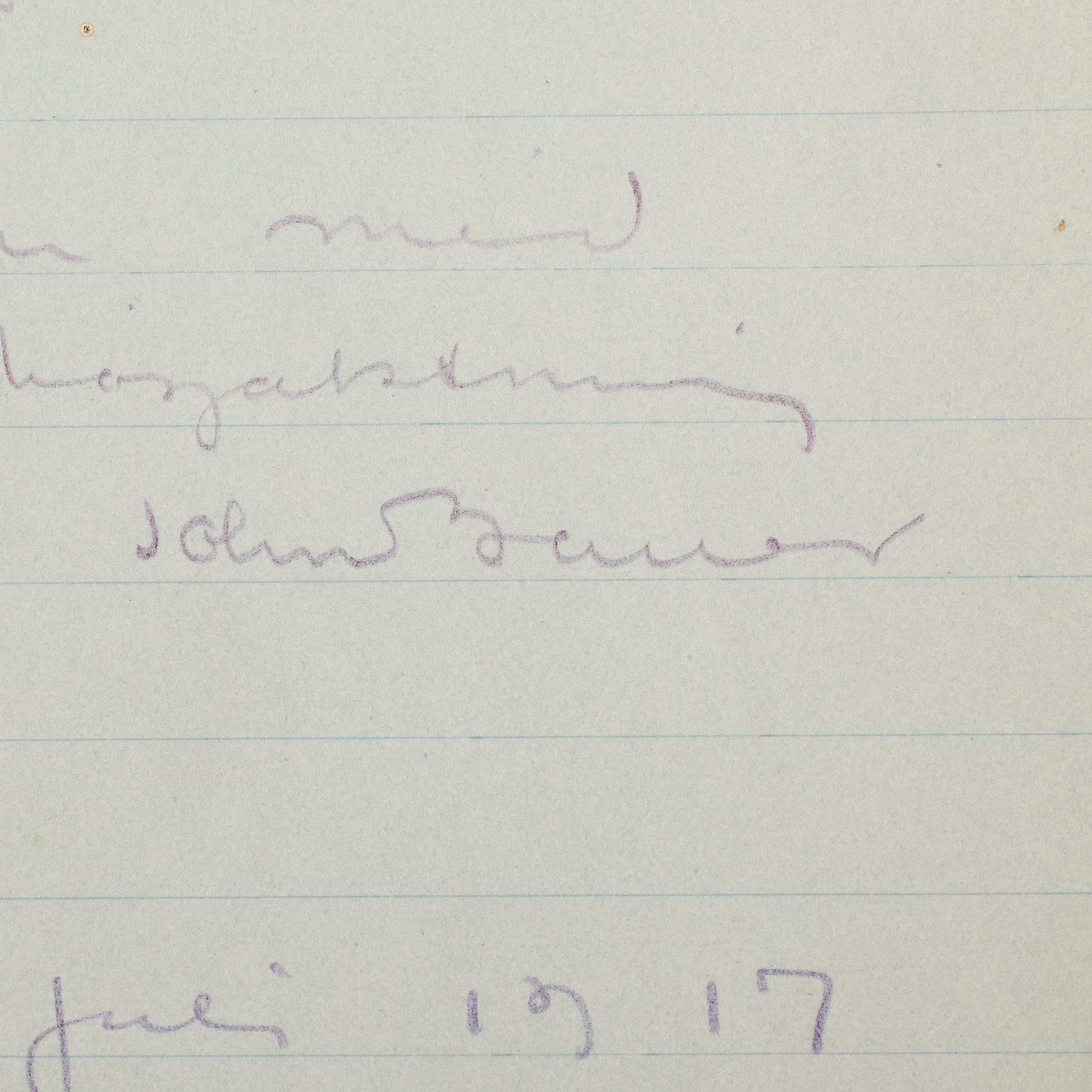 JOHN BAUER (1882-1918), egenhändigt brev med namnteckning, dat Björkudden Gränna 25 juli 1917.