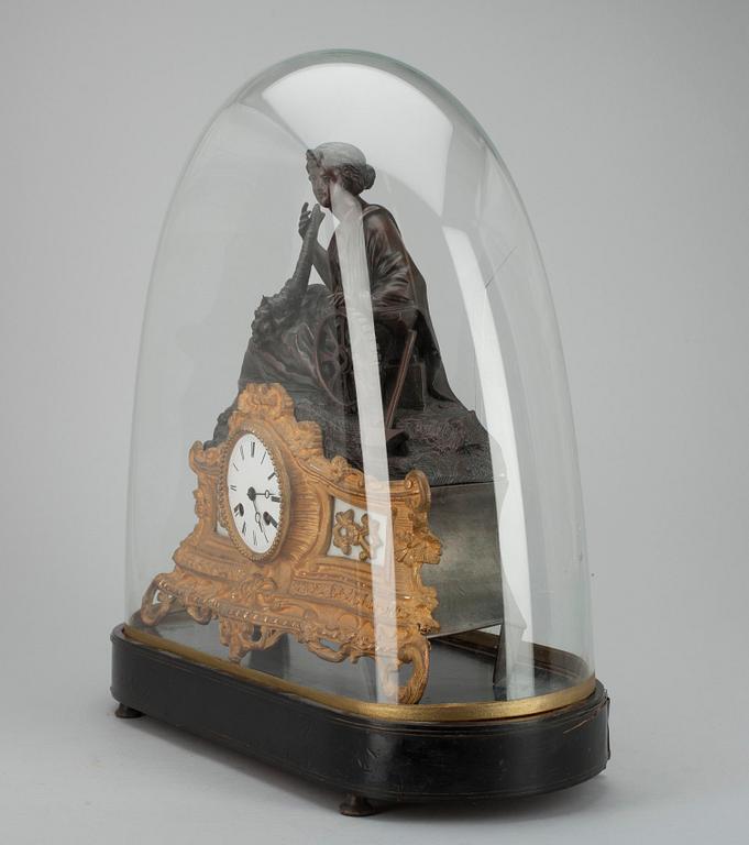 BORDSKLOCKA, brons, nyrokoko, 1800-talets senare hälft.