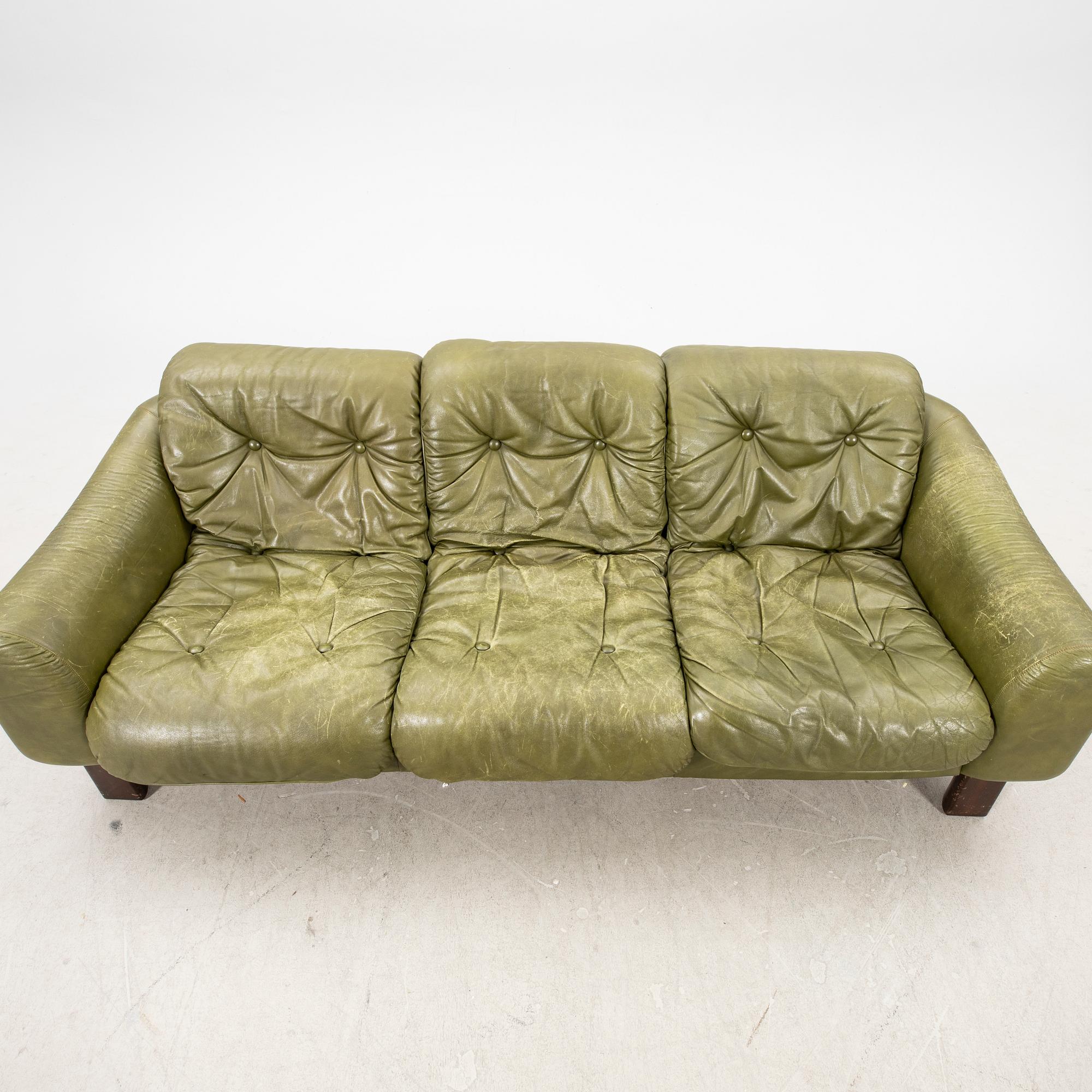 Two sofas, leather, 1970s.
