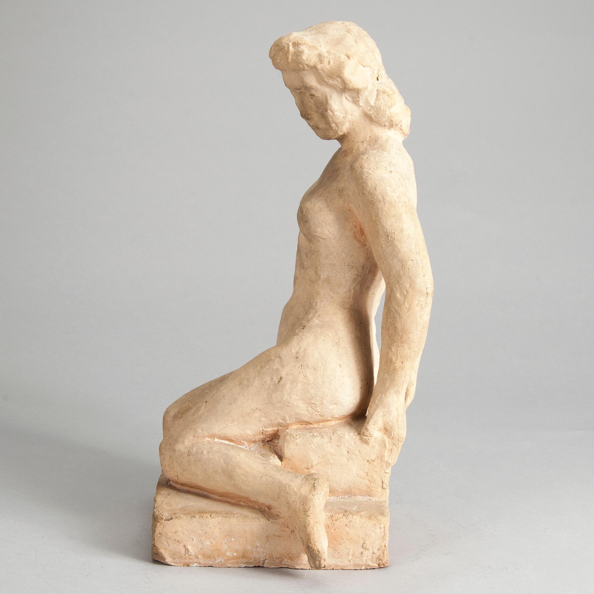 BEN RENVALL, skulptur, lergods, signerad och daterad 1942-45.