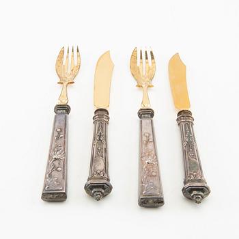 Fish cutlery silver 18 dlr, around the year 1900.