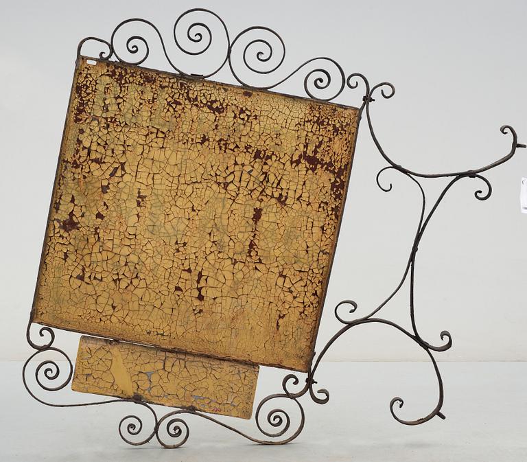 VÄGGSKYLT, gjutjärn, 1800/1900-tal.