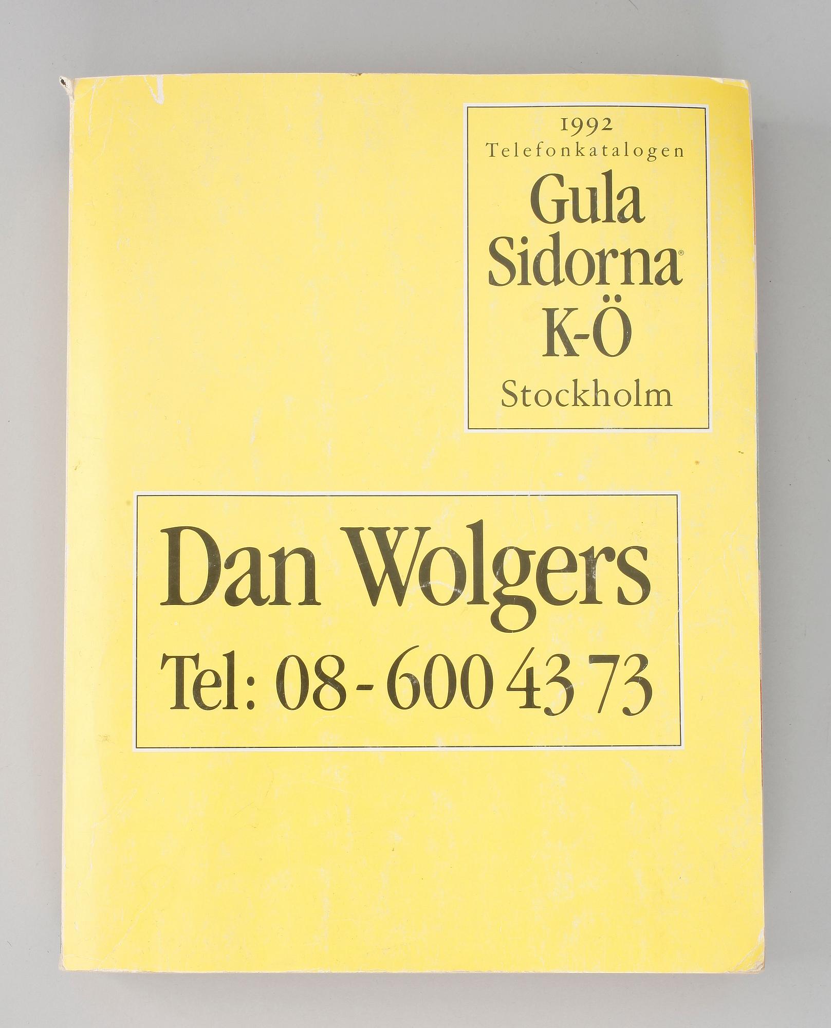 DAN WOLGERS, telefonkatalog, 1992.