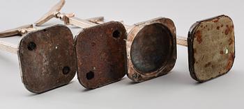 MENYHÅLLARE, 4 st, pläter, regencystil, England, 1800-/1900-tal.