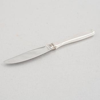 Eric Löfman, six silver table knives model 'Uppsala', KG Markströms, Lidköping 1965-1979.