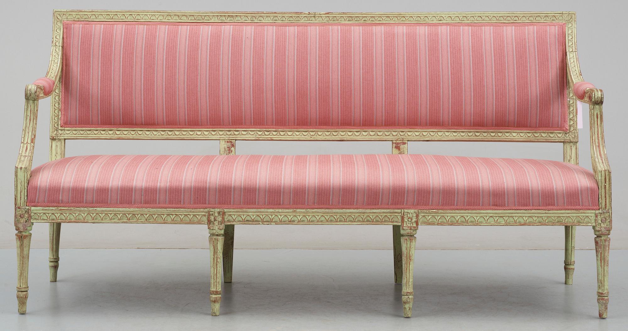 SOFFA, gustaviansk, sign Johan Erik Höglander, 1700-talets andra hälft.
