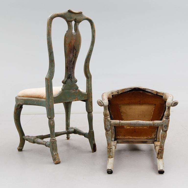STOLAR, 1 par, rokoko, 1700-tal, Stockholmsarbeten.