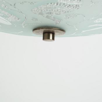 Edward Hald, a model 'HD 8581' ceiling light, Orrefors, 1940's.