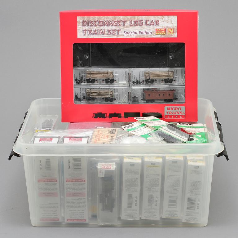 PARTI TÅGBANEDELAR, 60 st, Micro-Trains, 1900-talets fjärde kvartal.