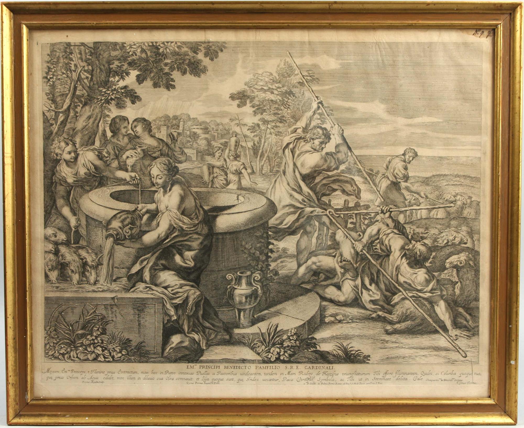 KOPPARSTICK, sign i plåten Petrus Aquila, 1680.