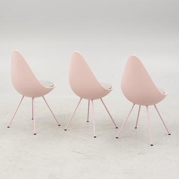 Arne Jacobsen, stolar, 6 st, "Drop chair", Fritz Hansen, Danmark, 2020.